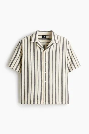 H&M Regular Fit Shirt in Black/striped at Nordstrom, Size Xx-Large
