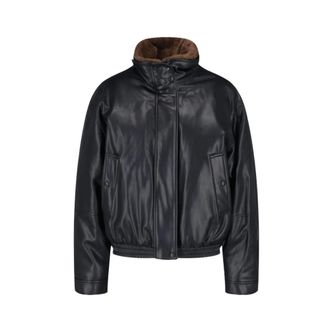 Low Classic Giacca in Ecopelle con Collo in Pelliccia - - Jackets - Donna - Nero - S