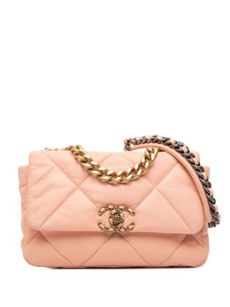 Chanel 2021-2025 Medium Lambskin 19 Flap satchel - women - Lambskin - One Size - Pink