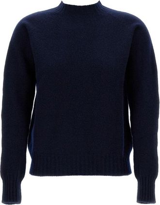 Drumohr Crewneck Wool Sweater With Ribbed Cuffs