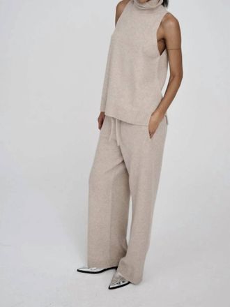 Rabens Saloner Diara Funnel Halter Top In Oatmeal