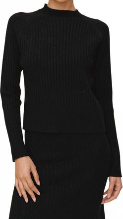 Bella Dahl Raglan Ribbed Sweater In Black