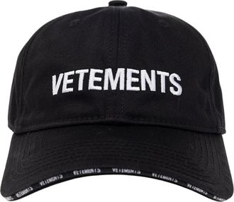 VETEMENTS Iconic Logo Cap - unisex - Petten - Zwart - ONE Size - Katoen - Accessoires