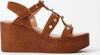 Seychelles Womens Ticket To Ride Suede Wedge Sandals In Brown