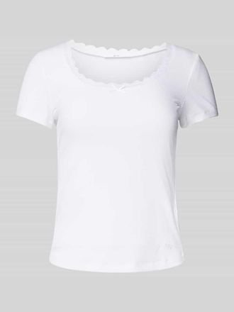 Guess T-Shirt mit Schleifen-Detail Modell LIA in Offwhite, Gr&ouml;&szlig;e XS