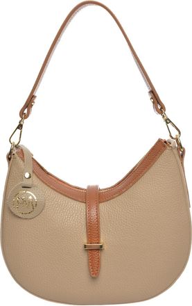 Roberta M Beige Rundleer Tas