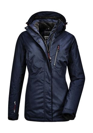 Killtec Outdoorjacke KILLTEC Nira, Damen, Gr. 38, blau (navy), 100% Polyester, Jacken Outdoorjacke, Wasser- und winddichte Jacke, atmungsaktiv, abnehmbare Kap