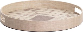 Zodax Galera Tie Dye 16In Round Abaca Silk Tray