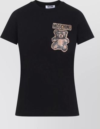 Moschino crew neck graphic print short sleeve top