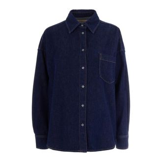 Max Mara Denim Shirts, female, Blue, Size: 4XS Shirts