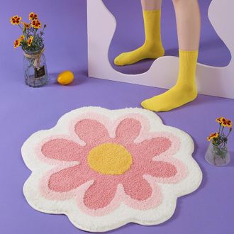 OEM Alfombra Miniatura De Imitaci&oacute;n De Cachemir Con Estampado Floral, Ideal Para La Decoraci&oacute;n Del Hogar Y La Sala De Estar, Antideslizante - Rosa
