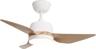 Sulion Ventilador de techo con luz led con aspas efecto madera