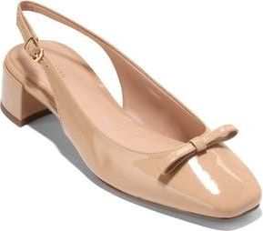 Cole Haan Patsy Bow Slingback Pump in Tuscan Sand Patent Leather at Nordstrom Rack, Size 6.5