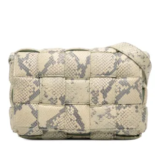 Bottega Veneta Pre-owned Bottega Veneta Python Embossed Goatskin Intrecciato Padded Cassette Crossbody Ladies S5EJ7R2USRFB5V0P
