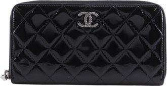 Chanel Black Leather Long Wallet (Bi-Fold) (Pre-Owned)