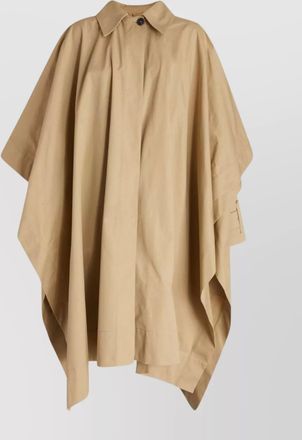 Quira cotton cape with asymmetrical hem and tabs