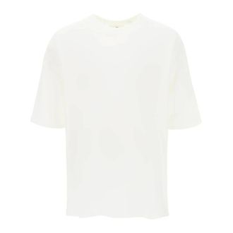Yohji Yamamoto Tops, Heren, Wit, S, Katoen, Boxy Tee