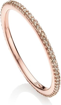 Monica Vinader Rose Gold Diamond Eternity Ring 1.4mm Champagne Diamond