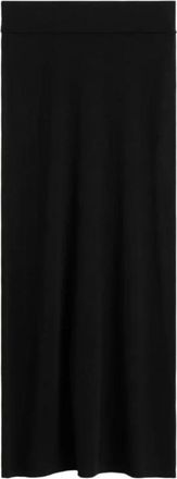 Toteme Grijze Gebreide Rok Aw 25 - Dames - Midirokken - Grijs - L - Kasjmier - Rokken