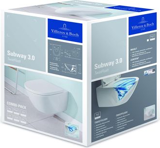 Villeroy & Boch Villeroy&boch - Paquete Combinado De Inodoros Lavables Subway 3.0 De Villeroy &