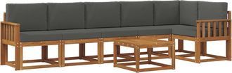 vidaXL Conjunto De Sof&aacute;s De Exterior 7 Uds. Natural Y Antracita Vidaxl