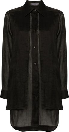 Lorena Antoniazzi layered ramie shirt - Black