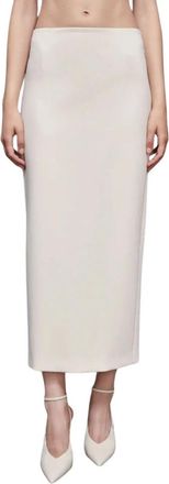 Patrizia Pepe Twill Pencilrok met Fly-detail - Dames - Midirokken - Beige - S - Rokken