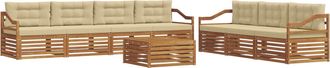 vidaXL Conjunto De Sof&aacute;s De Exterior 8 Uds. Natural Y Beige Vidaxl