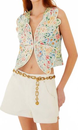 Farm Rio Canvas Boat Shorts In White