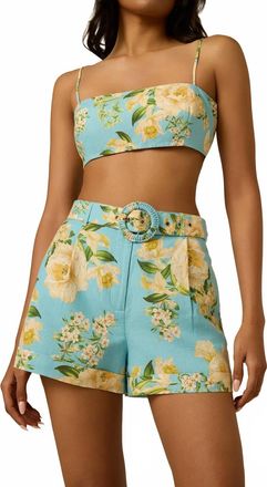 Hemant & Nandita Ajia Buckle Shorts In Blue