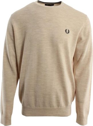 Fred Perry Ronde hals knitwear - Heren - Ronde hals truien - Beige - XL - Katoen - Truien & Vesten