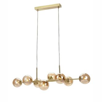 Netlighting Erimida Industrial Retro 8 Light Bar Pendant Ceiling Light G9 in Gold