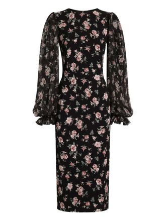 Dolce & Gabbana bloemen midi-jurk