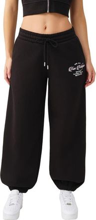 True Religion Crystal Embellished Baggy Joggers in Jet Black at Nordstrom, Size Xx-Large