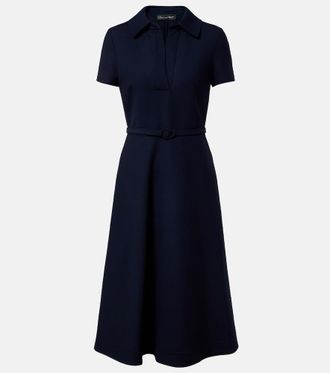 Oscar De La Renta Abito midi in misto lana con cintura