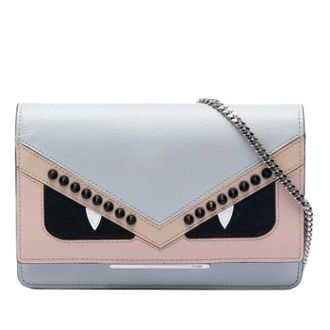 Fendi Pre-owned Cross Body Bags, female, Blue, Size: ONE SIZE Pre-owned Wallet on Chain