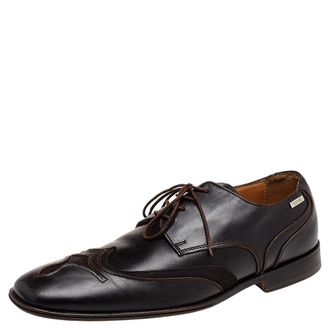 Versace Brown Leather Lace Up Derby