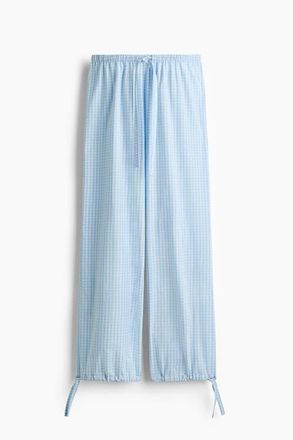 H&M Cotton Pyjama Bottoms in Light Blue/checked at Nordstrom, Size X-Small