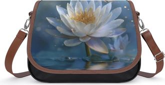 Generic Lotusflower Butterflies Crossbody Bags for Women Shoulder Messenger Bag Purse Handbags