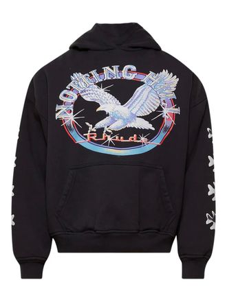 Rhude Nothing Hill Eagle graphic-print hoodie - men - Cotton - S - Black