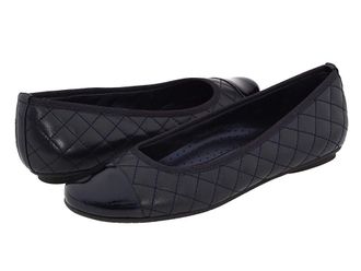 Vaneli Serene Womens Flat Shoes Navy Nappa/Navy Smack Patent : 7.5 N (AA), Leather/Nappa/Patent Leather