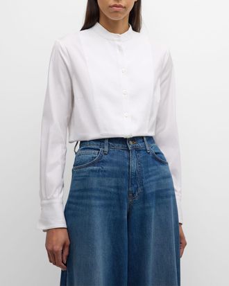 Veronica Beard Naya Collared Long-Sleeve Top