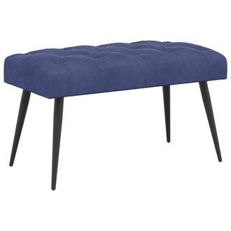 vidaXL Banco Con Tapicer&iacute;a Con Botones Azul Polic&iacute;a 80 X 40 X 46 Cm Vidaxl