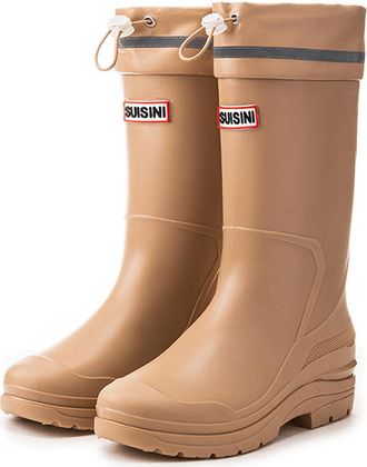 Pangolin Womens Waterproof Knee High Wellington Boots with Removable Cotton Liner, Adjustable Drawstring Top, Reflective Strip, Non-Slip Grip Sole Warm Winter 