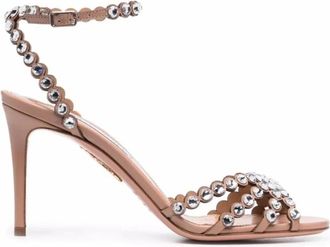 Aquazzura Schoenen, Dames, Roze, 37 EU, Leer, Tequila Sandal 85