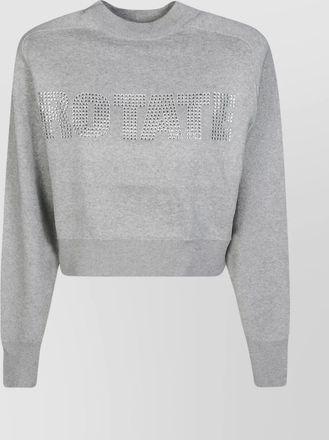 Rotate logo cropped ribbed knitwear
