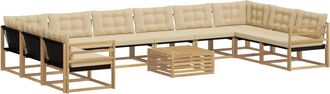 vidaXL Conjunto De Sof&aacute;s De Exterior 11 Uds. Y Beige Vidaxl