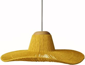 Tosel Suspensi&oacute;n metal Alt.90cm natural ;Pantalla: AMARILLO