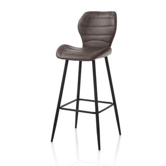 Aquadesign Set de 2 taburetes s&iacute;mil piel marr&oacute;n