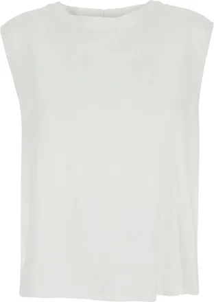 Momoni Top Sofia con dettaglio asimmetrico - Bianco